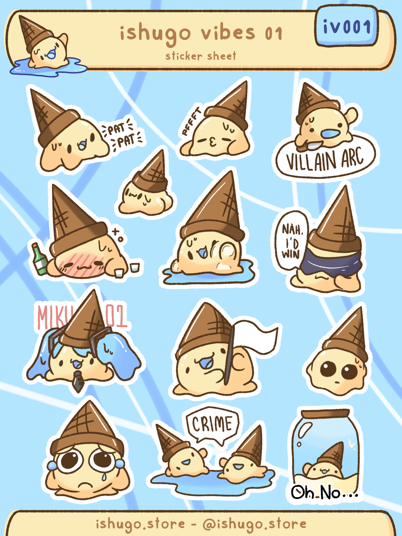 Ishugo Vibes Sticker Sheet 001